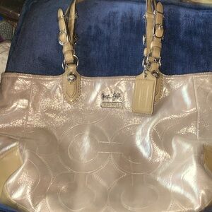 Gold Color Coach Purse